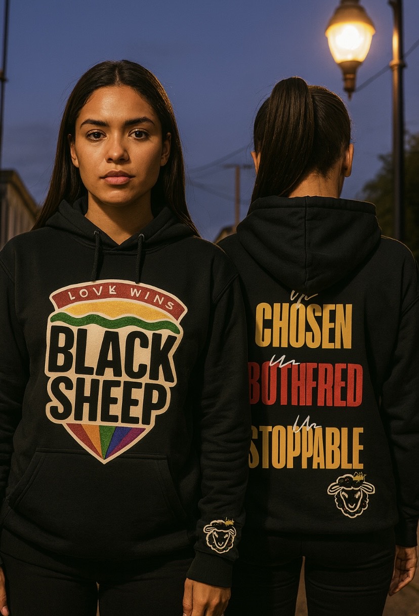 🛡️ Black Sheep Shield Hoodie