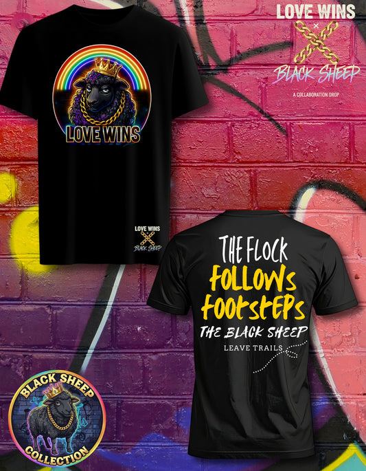 🖤 Love Wins x Black Sheep — Logo Tee